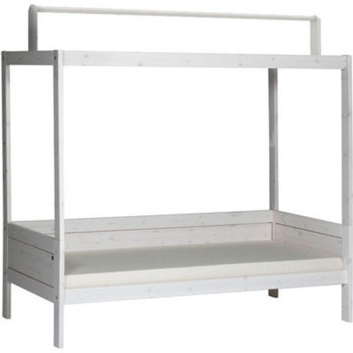 LIFETIME KIDSROOMS  basic bed with roof construction for fabric roof whitewash