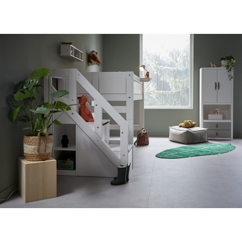 LIFETIME KIDSROOMS Half-height cottage bed "The Hideout" white