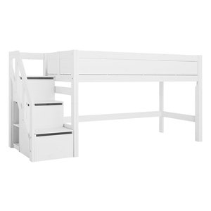 LIFETIME KIDSROOMS Half height bed with stairs white