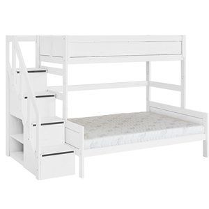 LIFETIME KIDSROOMS Etagenbett Family 90/140  mit Treppe weiß