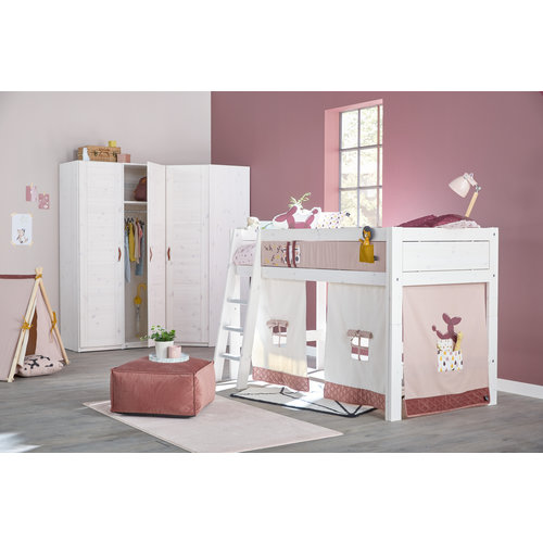 LIFETIME KIDSROOMS Corner wardrobe with hinged door white