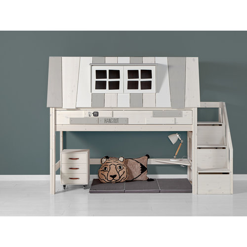 LIFETIME KIDSROOMS Low loft bed Hangout whitewash