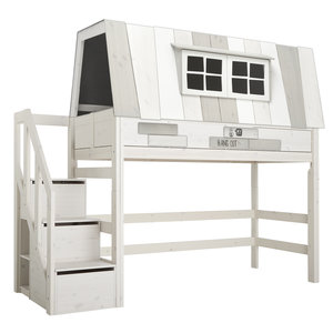 LIFETIME KIDSROOMS Low loft bed Hangout whitewash