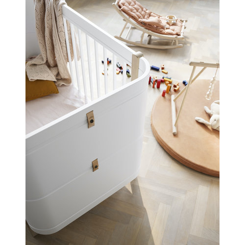 Oliver Furniture Wood Mini+ Babybett inkl. Umbauset zum Juniorbett weiß-Eiche