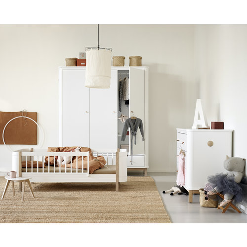 Oliver Furniture Wood Mini+ Babybett inkl. Umbauset zum Juniorbett weiß-Eiche