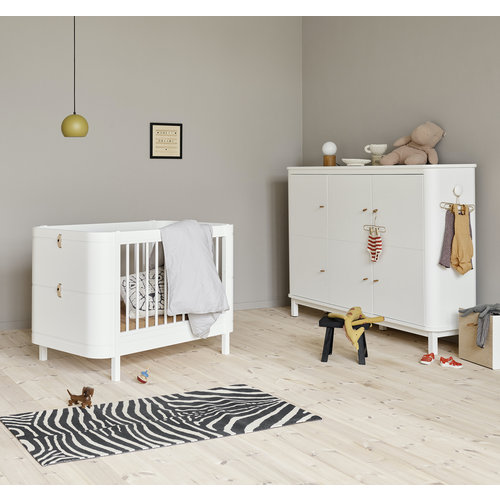 Oliver Furniture Wood Mini+ baby cot bed incl. junior kit white