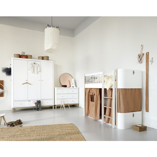 Oliver Furniture Wood Mini+ low loft bed white-oak