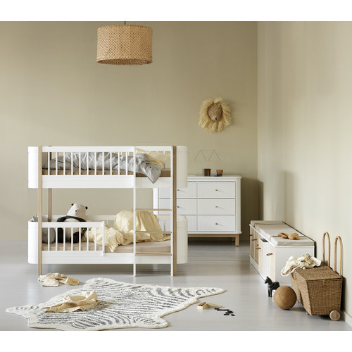 Oliver Furniture Wood Mini+ low loft bunk bed white-oak