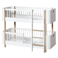 Wood Mini+ low loft bunk bed white-oak