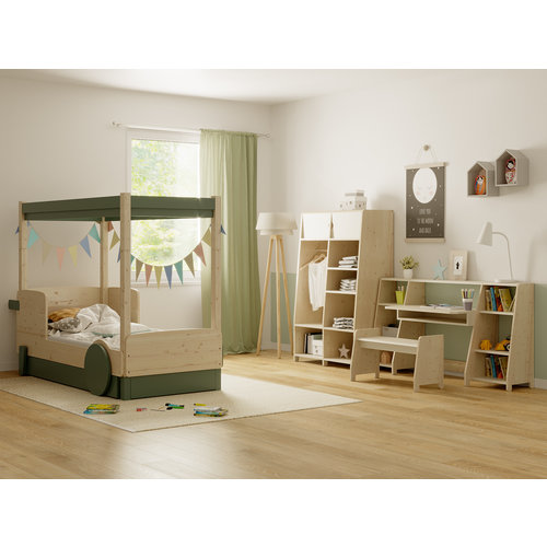 MATHY BY BOLS Canopy bed Discovery Montessori with drawer 90 x 190 cm