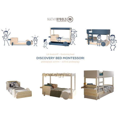 MATHY BY BOLS Evolving kit from canopy bed to Discovery Montessori bunk bed