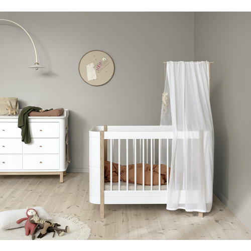 Oliver Furniture Wood Mini+ baby crib, white-oak