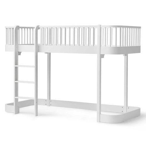 Oliver Furniture Low loft bed Wood Original white