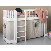 Low loft bed Wood Original white