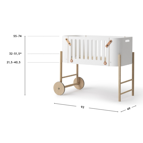 Oliver Furniture Wood Co-Sleeper, white-oak