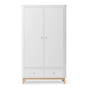 Oliver Furniture Wood Kleiderschrank 2-türig weiß/Eiche