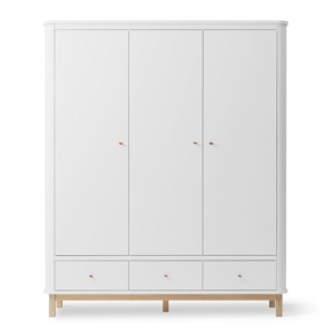 Oliver Furniture Wood wardrobe 3 doors white oak