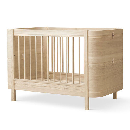 Oliver Furniture Wood Mini+ baby cot bed with junior kit oak