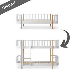 Oliver Furniture Conversion from sofa bed to half-height bunk bed.  Conversion kit for converting a half-height bed in white or white/oak to a half-height bunk bed in white (041574). With this you convert your existing bed to an original Oliver Furniture half-heigh