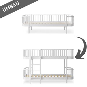 Oliver Furniture Conversion sofa bed to half height bunk bed Wood white