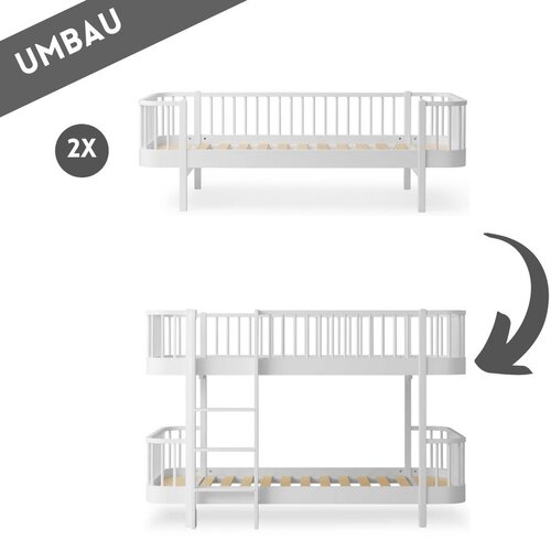 Oliver Furniture Conversion sofa bed to half height bunk bed Wood white