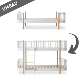 Oliver Furniture Conversion single/junior to half-height bunk bed oak