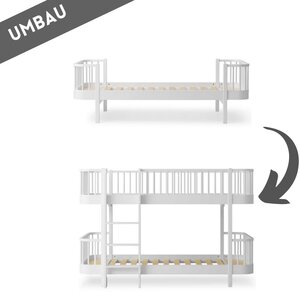 Oliver Furniture Conversion Wood single/junior to half-height bunk bed white