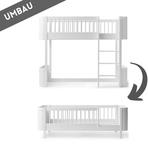 Oliver Furniture Umbau Wood Mini+ halbhohes Hochbett zum Mini+ Juniorbett weiß