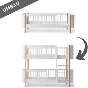 Oliver Furniture Umbau Wood Mini+ Juniorbett zum Mini+ halbhohen Etagenbett weiß/Eiche