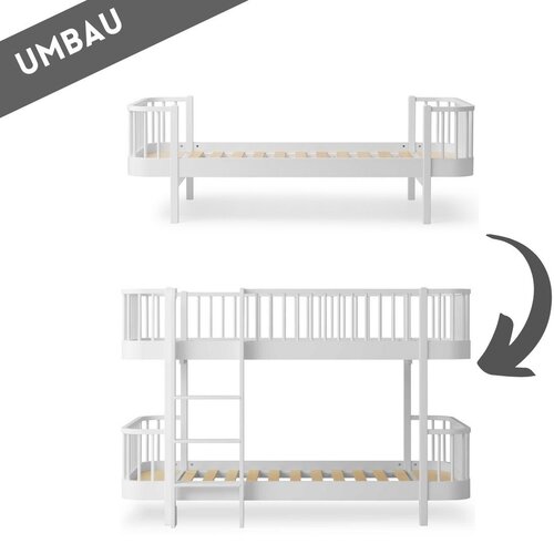 Oliver Furniture Umbau Wood Mini+ Juniorbett zum Mini+ halbhohen Etagenbett weiß