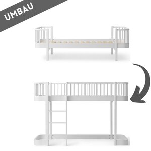 Oliver Furniture Umbau Wood Mini+ Juniorbett zum Mini+ halbhohen Hochbett weiß