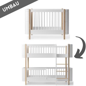 Oliver Furniture Umbau Wood Mini+ Basic zum halbhohen Etagenbett weiß/Eiche