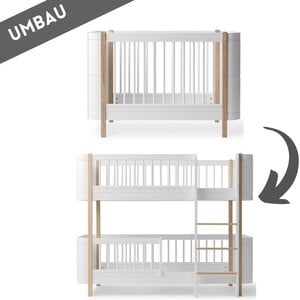 Oliver Furniture Umbau Wood Mini+ Basic zum Mini+ halbhohen Etagenbett weiß/Eiche