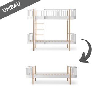 Oliver Furniture Umbau Etagenbett zum Einzelbett Wood weiß/Eiche