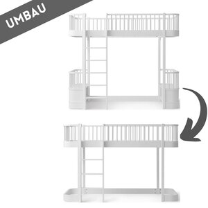 Oliver Furniture Conversion loft bed to half height loft bed white