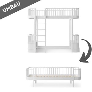 Oliver Furniture Conversion loft bed to sofa bed white