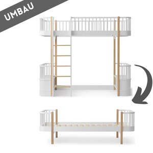 Oliver Furniture Umbau Hochbett zum Einzelbett Wood weiß/Eiche