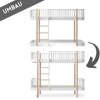 Conversion half height loft bed to bunk bed oak