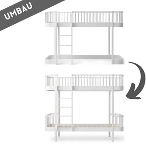 Oliver Furniture Conversion half height loft bed to bunk bed white