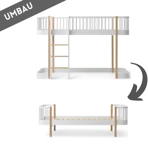 Oliver Furniture Umbau halbhohes Bett zum Einzelbett Wood weiß/Eiche