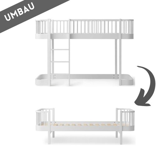 Oliver Furniture Conversion half height loft bed to single bed white