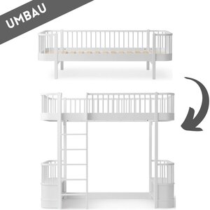 Oliver Furniture Conversion bed sofa to loft bed white