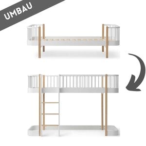 Oliver Furniture Umbau Wood Einzel/Junior zu halbhohem Bett Eiche