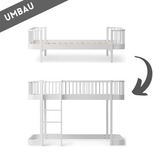 Oliver Furniture Conversion single bed to half height loft bed white