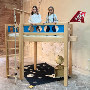 WOOKIDS Hochbett Pirat mit Seil Deluxe de Breuyn