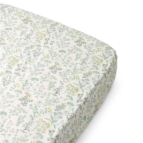 DEAR APRIL Fitted sheet  Baby Summer Flowers 70 x 140 Wood