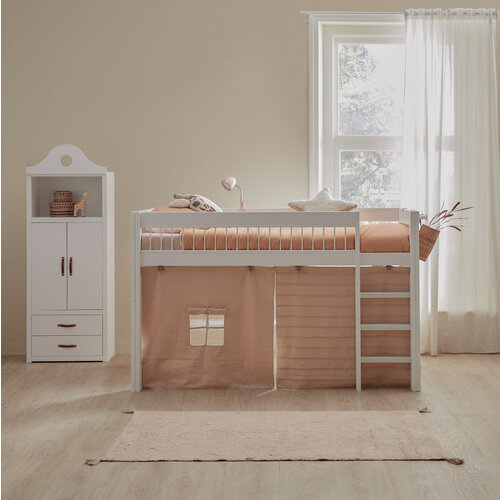 LIFETIME KIDSROOMS Halbhohes Bett Breeze gerade Leiter weiß