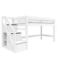 Half height bed breeze with stairs white