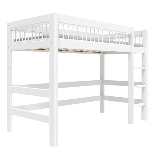 LIFETIME KIDSROOMS Low loft bed breeze  90 x 200 with straight ladder in white