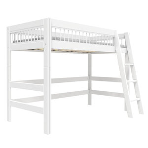 LIFETIME KIDSROOMS Low loft bed breeze slanding ladder white